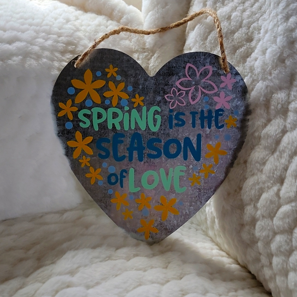 Hand made spring time hanging sign.